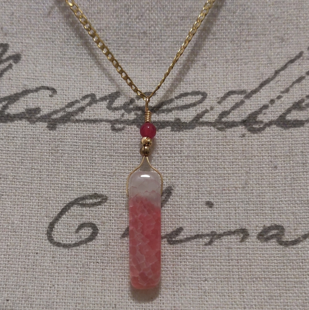 New Raspberry Quartz Necklace.